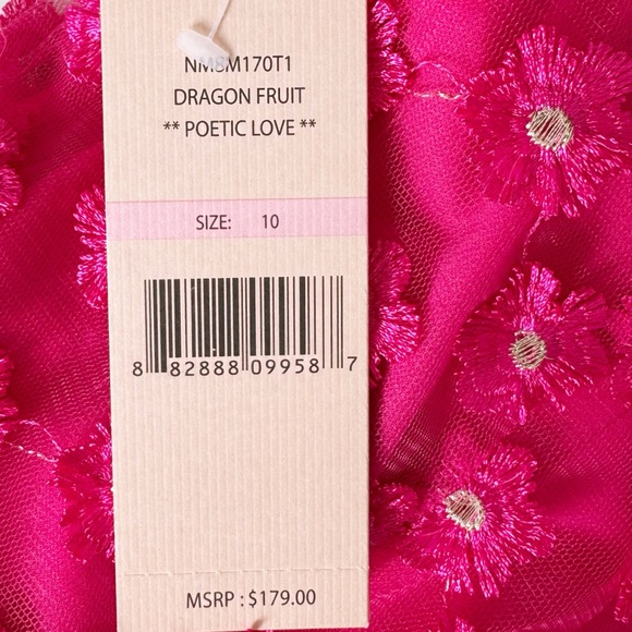 Nanette Lenore Poetic Love Floral Appliqué Illusion Dress | 10 NWT - Picture 8 of 11